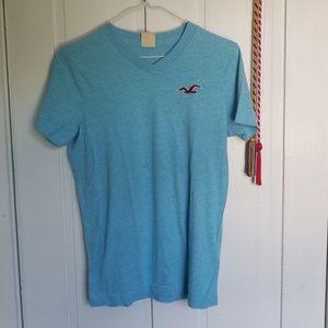 hollister light blue v-neck tee